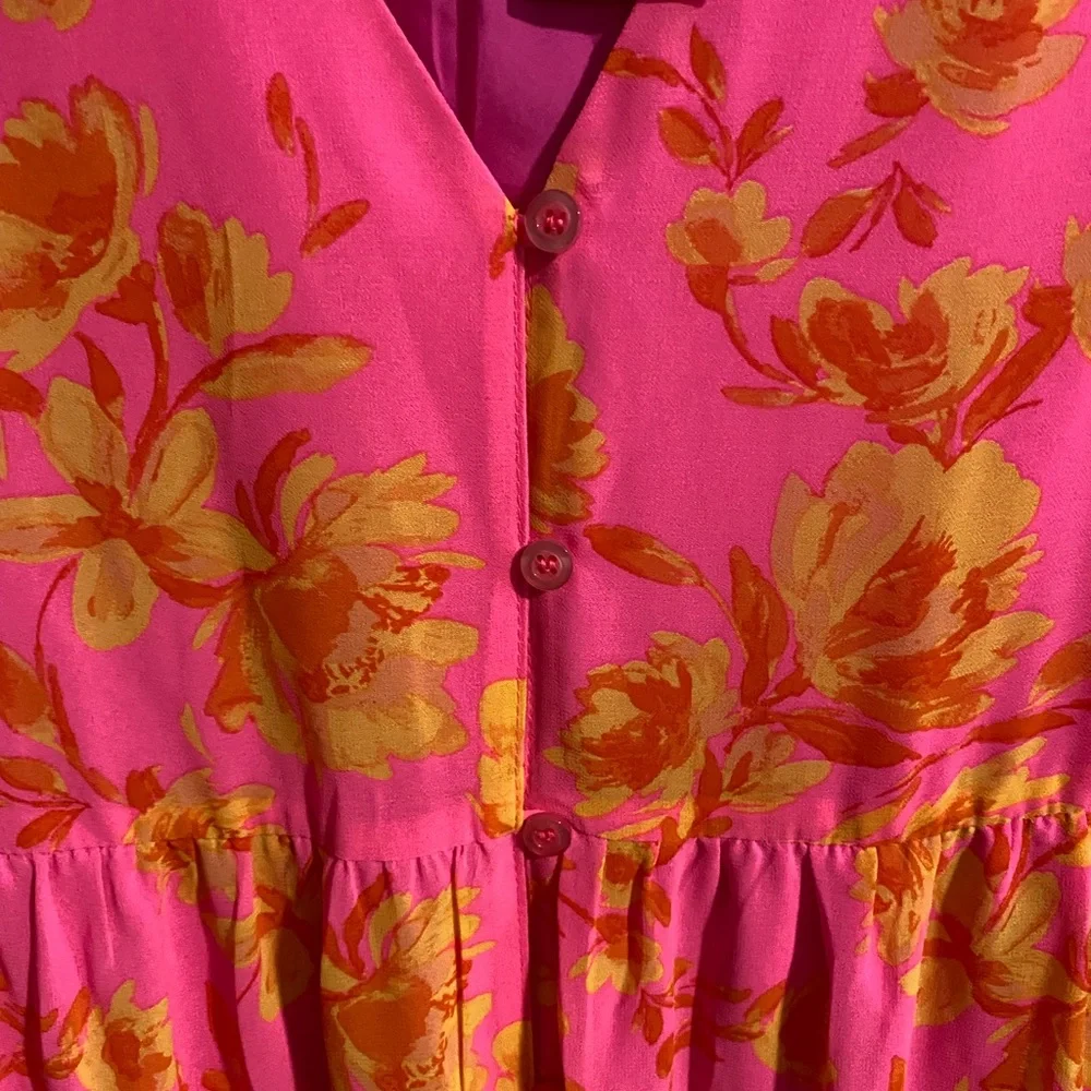 Sugarlips Pink and Orange Floral Maxi Dress - Picture 4 of 7